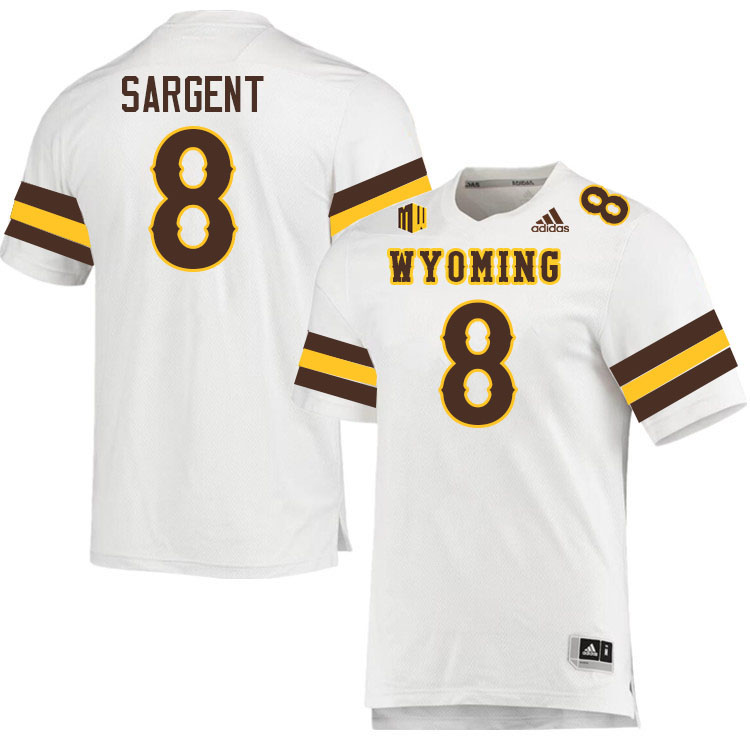 #8 Jaylen Sargent Wyoming Cowboys Jersey College Football Uniforms,Gears,Jerseys-White